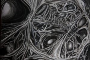 Dessin à la craie et au fusain, dimension A3